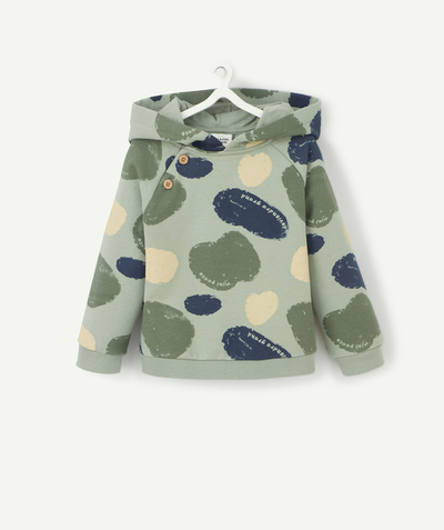 Baby-boy radius - BABY BOYS' GREEN SWEATSHIRT WITH COLOURFUL SHAPES AND MESSAGES