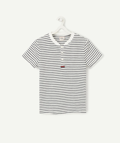 Low prices radius - BLUE AND WHITE STRIPED T-SHIRT IN ORGANIC COTTON