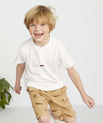 Boy radius - WHITE T-SHIRT IN ORGANIC COTTON WITH COLOURED DETAILS