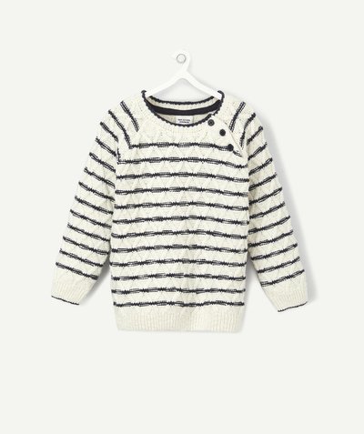 Baby-boy radius - STRIPED KNITTED JUMPER WITH BUTTONS