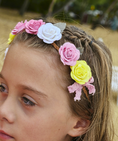 Special occasions' accessories radius - PLAITED HEADBAND WITH FLOWERS