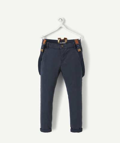 Boy radius - HUGO NAVY BLUE CHINO TROUSERS WITH REMOVABLE BRACES