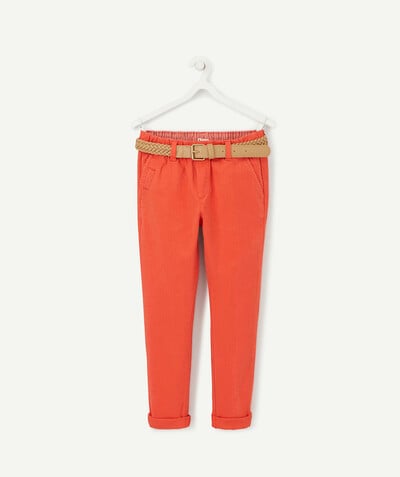 BOTTOMS radius - RED BELTED CHINO TROUSERS