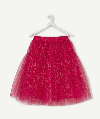 BOTTOMS radius - PINK TULLE SKIRT WITH GOLDEN DETAILS