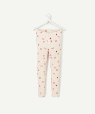 Girl radius - LONG PINK LEGGINGS IN RECYCLED FIBRES WITH FLOWERS
