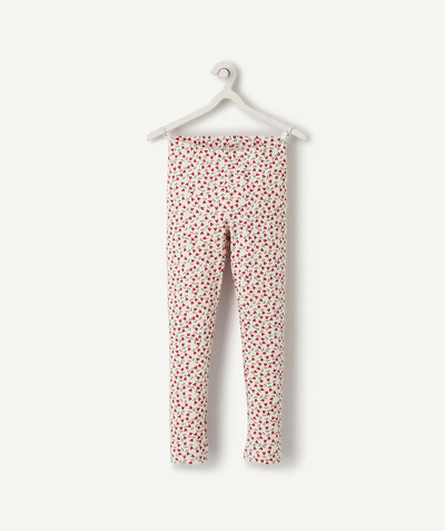 Comfy outfits radius - WHITE ORGANIC COTTON LEGGINGS WITH A HEART PRINT