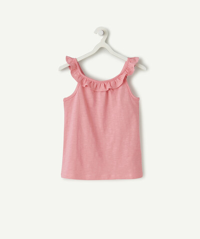 Girl radius - PINK TANK TOP IN RECYCLED FIBRES WITH FRILLY STRAPS