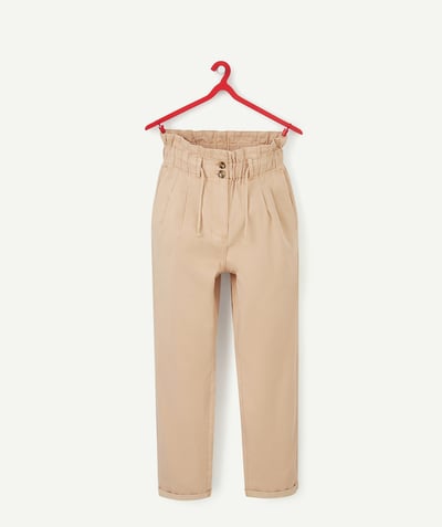 ECODESIGN radius - STRAIGHT, FLOWING BEIGE TROUSERS IN ECO-FRIENDLY VISCOSE