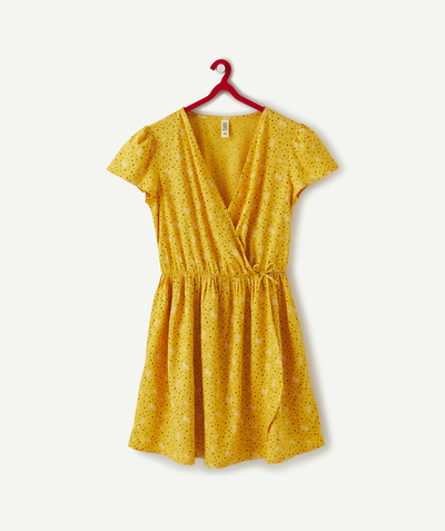 Dress radius - YELLOW PRINTED DRESS IN ECO-FRIENDLY VISCOSE