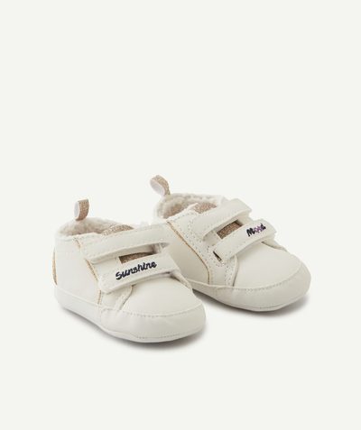 Shoes radius - BABIES' WHITE TRAINER-STYLE BOOTIES WITH SEQUINS