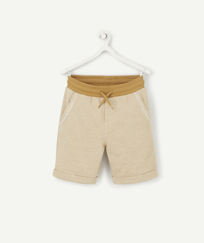 BOTTOMS radius - STRAIGHT BEIGE AND CAMEL COTTON SHORTS