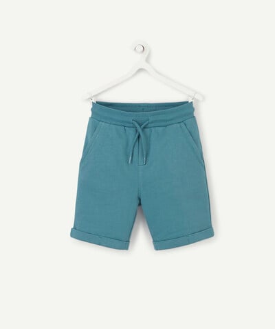 Low prices radius - STRAIGHT SHORTS IN TURQUOISE COTTON