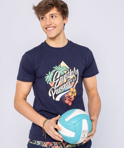 Summer essentials Sub radius in - NAVY T-SHIRT IN RECYCLED FIBRES WITH A FUN DESIGN