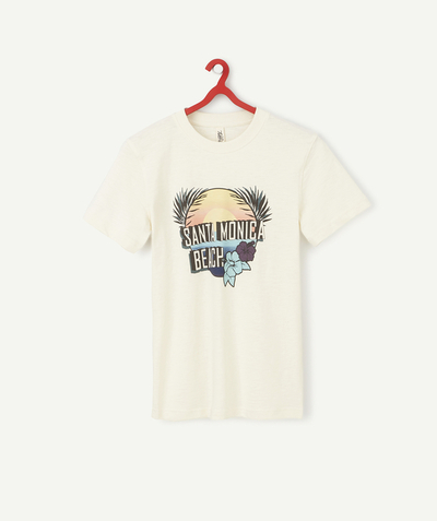 All collection Sub radius in - CREAM T-SHIRT IN RECYCLED FIBRES WITH A FUN DESIGN