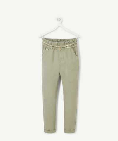 Low prices  radius - KHAKI CARROT PANTS IN ECO-FRIENDLY VISCOSE WITH A BELT