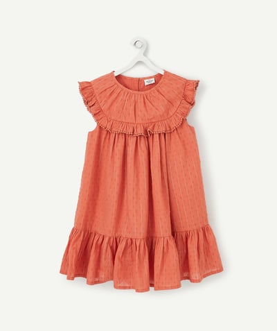 Low prices  radius - ORANGE COTTON DRESS WITH LUREX AND FRILLY DETAILS