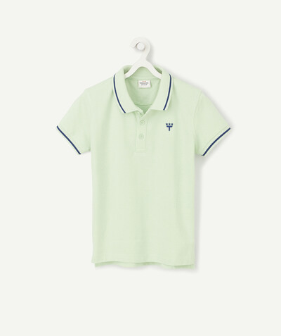 Boy radius - GREEN AND BLUE POLO SHIRT WITH A DESIGN OVER THE HEART