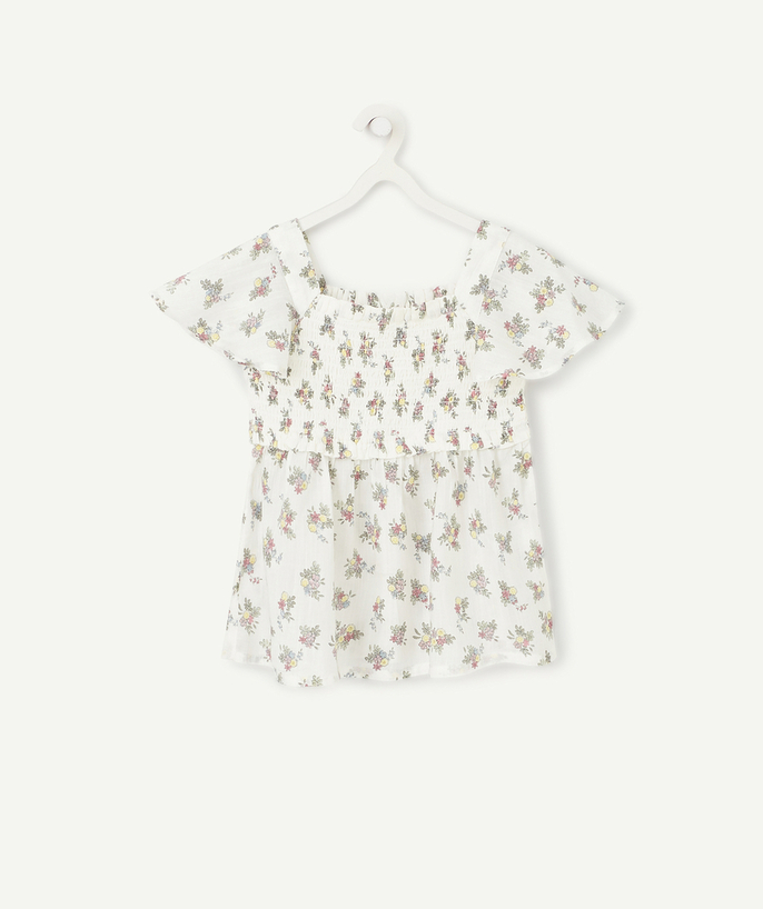 Original Days radius - WHITE BLOUSE WITH STRAPS WITH FLORAL DESIGNS