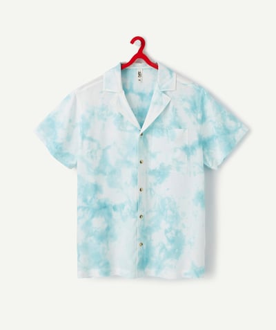 Outlet radius - BLUE TIE AND DYE SHIRT IN ECO-FRIENDLY VISCOSE
