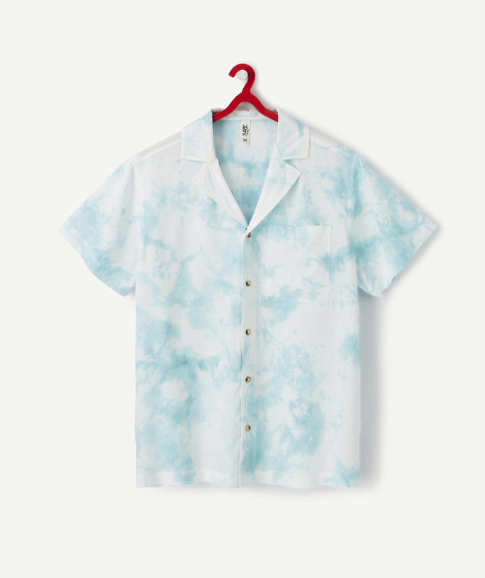 shirt Sub radius in - BLUE TIE AND DYE SHIRT IN ECO-FRIENDLY VISCOSE