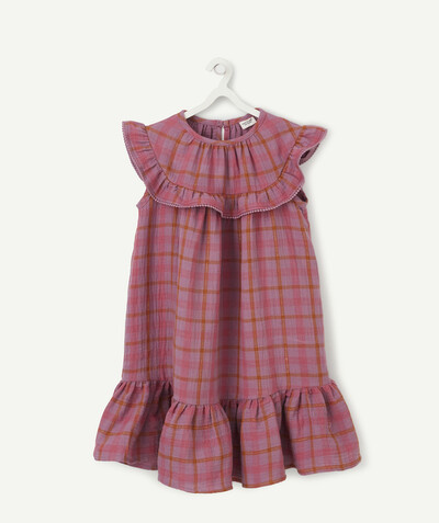 Private sales radius - VIOLET CHECKED DRESS WITH FRILLS