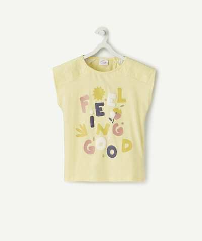Sportswear radius - YELLOW T-SHIRT IN ORGANIC COTTON WITH A MESSAGE