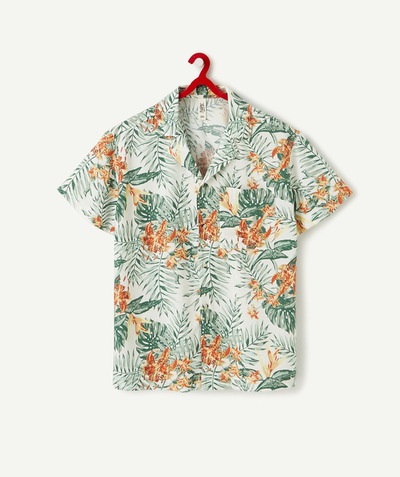 Low prices radius - WHITE TROPICAL PRINT SHIRT IN ECO-FRIENDLY VISCOSE