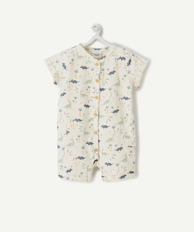 Sleep bag - Playsuit - Pramsuits family - SHORT PLAYSUIT WITH DINOSAURS