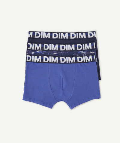 Underwear radius - DIM� - PACK OF THREE PAIRS OF BLUE AND PRINTED BOXER SHORTS