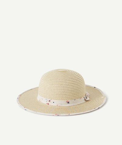Beach collection radius - STRAW HAT WITH FLORAL DETAILS