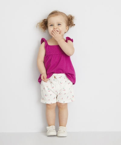 Baby-girl radius - CREAM SHORTS IN COTTON WITH A CHERRY PRINT