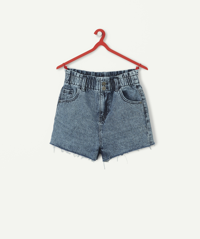 Shorts - Skirt Sub radius in - FADED EFFECT BLUE SHORTS IN LESS WATER DENIM