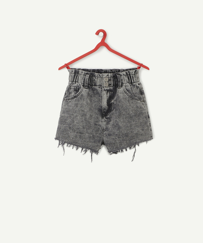 Bottoms family - GREY FADED EFFECT SHORTS IN LESS WATER DENIM