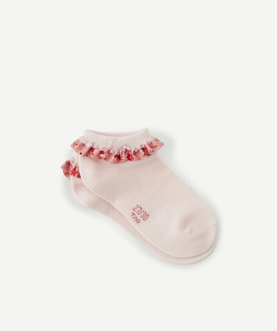 Special Occasion Collection radius - PAIR OF PINK SLIPPERS WITH A COLOURED FRILL