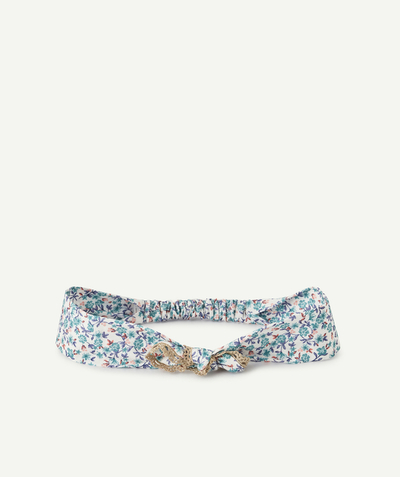 Baby-girl radius - GREEN FLORAL HAIRBAND WITH A GOLD BOW