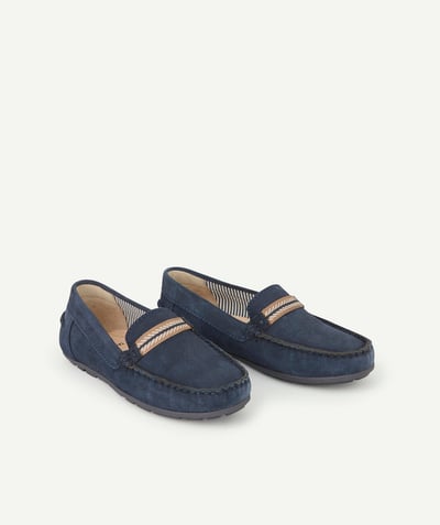 Special Occasion Collection radius - BOYS' NAVY BLUE SUEDE LEATHER MOCCASINS
