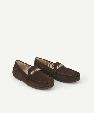 Shoes radius - BOYS' BROWN SUEDE LEATHER MOCCASINS