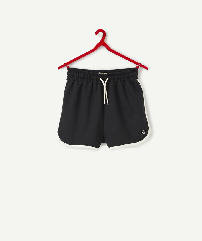 Shorts - Skirt Sub radius in - BLACK FLEECE SHORTS WITH CONTRASTING DETAILS