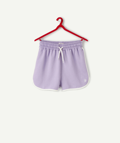 Shorts - Skirt Sub radius in - PURPLE FLEECE SHORTS WITH CONTRASTING DETAILS