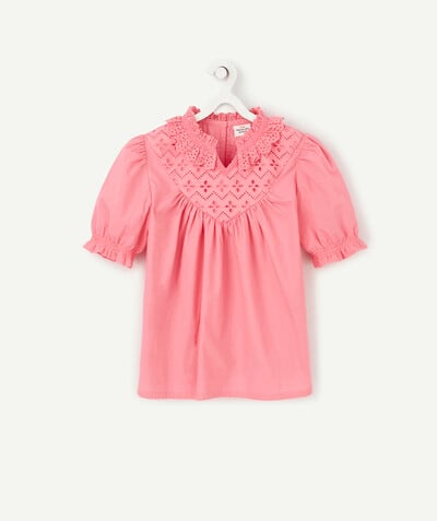 Shirt - Blouse radius - PINK BLOUSE WITH BRODERIE ANGLAIS
