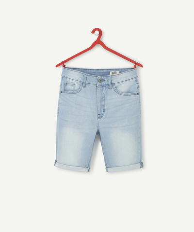 Shorts - Bermuda shorts family - SLIM LIGHT BLUE COTTON BERMUDA SHORTS WITH POCKETS