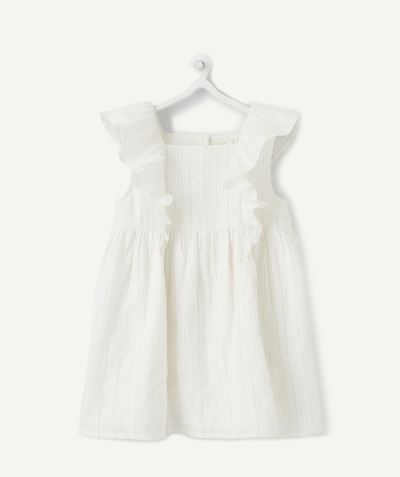 Baby-girl radius - CREAM DRESS WITH SPARKLING TRIMMING AND BLOOMERS