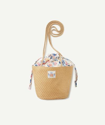 Low prices  radius - STRAW PURSE BAG WITH FLORAL FABRIC