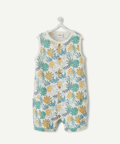 Summer essentials radius - SHORT GREEN AND YELLOW TROPICAL PRINT PLAYSUIT