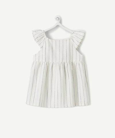 Baby-girl radius - BLACK AND WHITE STRIPED DRESS IN ORGANIC COTTON