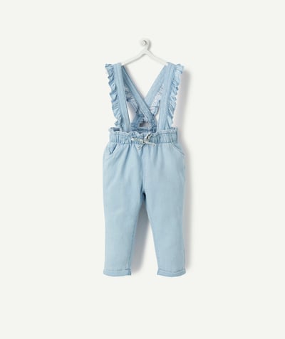 Baby-girl radius - LOW IMPACT DENIM TROUSERS WITH REMOVABLE STRAPS