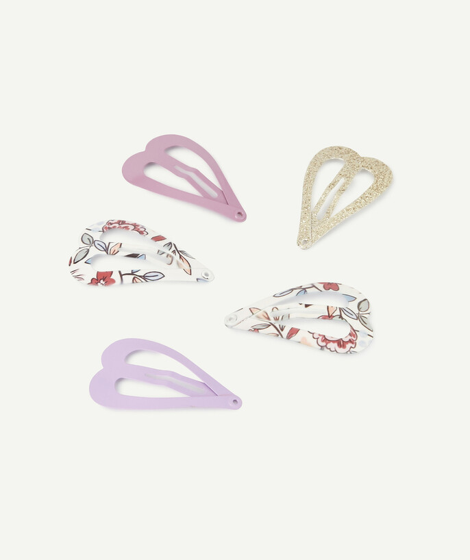 Accessories radius - SET OF FIVE HEART-SHAPED HAIR CLIPS