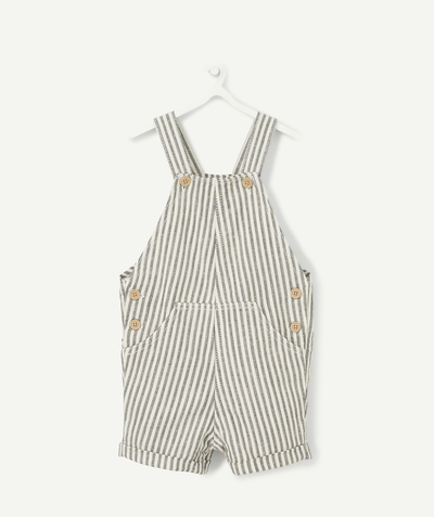 Summer essentials radius - BABY BOYS' BLACK AND WHITE STRIPED DUNGAREES