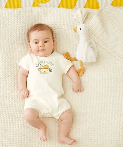 Pomysły na prezent dla niemowlaka Rayon - KRÓTKIE ŚPIOCHY Z BAWEŁNY EKOLOGICZNEJ Z MOTYWEM LENIWCA