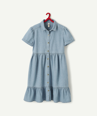 All collection Sub radius in - LIGHT BLUE BUTTONED COTTON DENIM DRESS